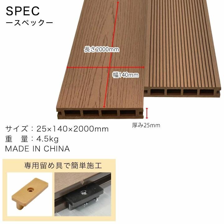 か*ぶ様 アウトレット　人工木材　140×25×3000mm １８０本　ウッドデ リーベ 送料無料 ウッドデッキ 人工木 床材 [木目調] 25×140×2000mm