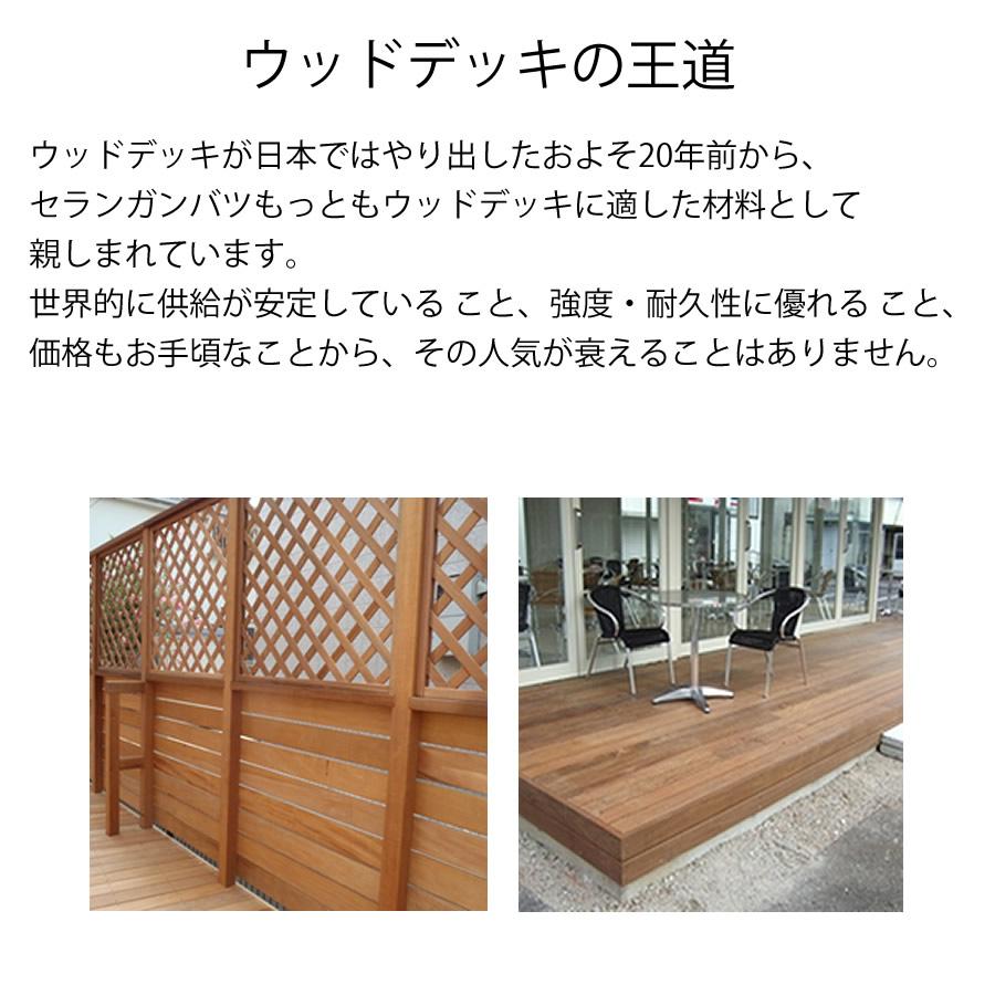 セランガンバツ ウッドデッキ 20×105×2000mm（4.2kg） DIY 材料 板材 床材 面材 デッキ材 天然木 | リーベ | 03