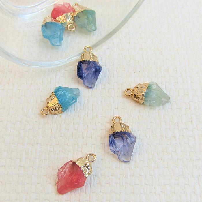 アンデシン　アパタイト　ハンドメイド　ピアス　天然石　イヤリング　チャーム ☆星屑☆natural stone and czech beads earrings イヤリング
