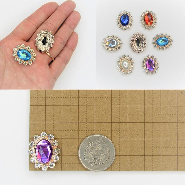 キラキラストーン センターパーツ デコ 素材 アクセサリー パール