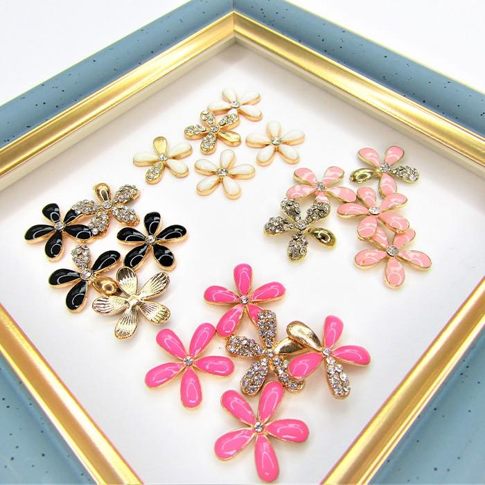  STONES decoration Deco 装飾用素材セット 小花貼り付けパーツ DIY セット 角デコ ウエルカムボード
