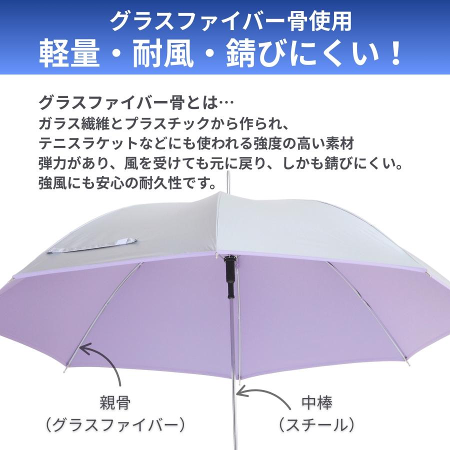日傘 メンズ レディース 晴雨兼用 長傘 ジャンプ傘 大きい 60cm×8本骨 UVカット 遮光 遮熱 シルバー ひんやり傘 リーベン 0104 0102 | Lieben | 12