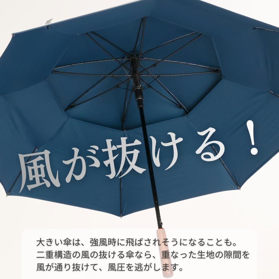  ゴルフ用傘 ネイビー 日傘 メンズ 晴雨兼用 ゴルフ傘 70cm×8本骨 UVカット 遮光 遮熱 二重