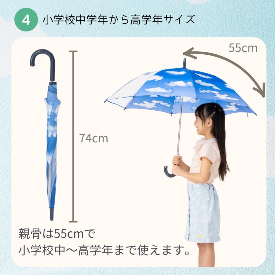 Lieben（リーベン） 傘 子供 キッズ 青空 55cm×8本骨 おしゃれ 長傘
