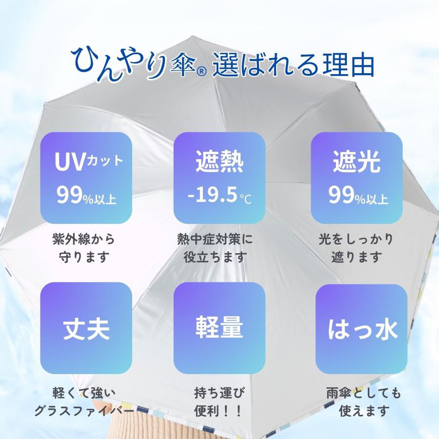 日傘 折りたたみ 晴雨兼用 軽量 レディース UVカット 遮熱 遮光 ひんやり傘 リーベン 0590 (リーベン 0577) | Lieben | 09