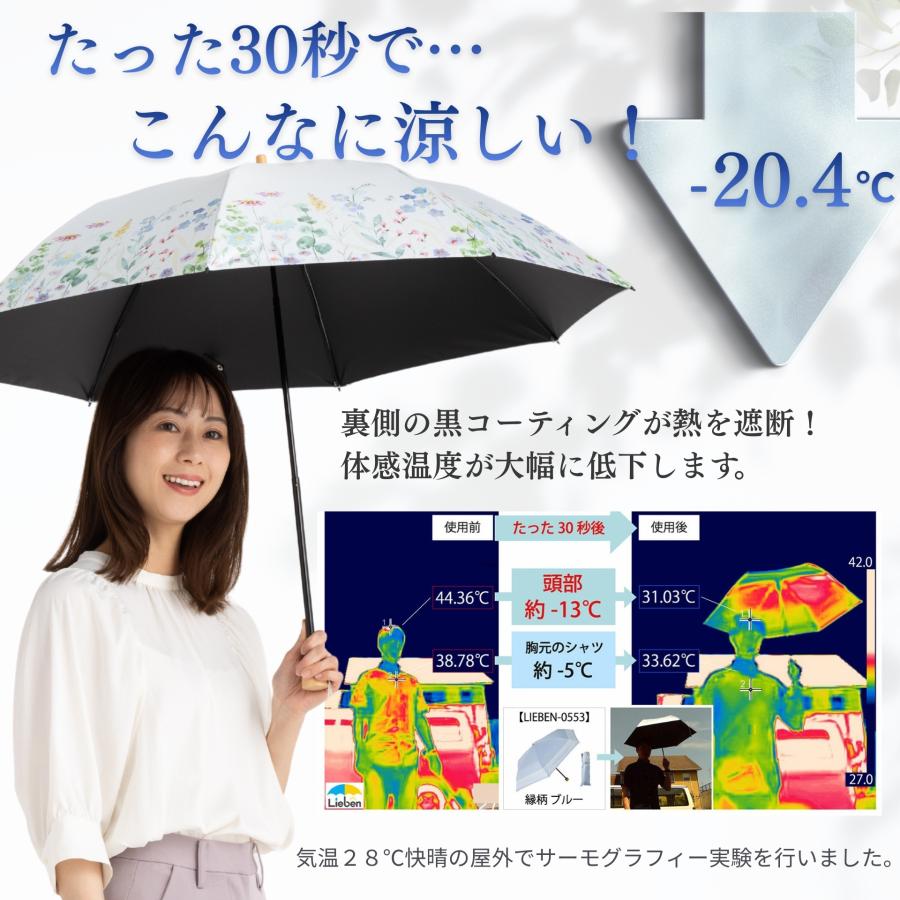 Lieben（リーベン） 日傘 折りたたみ UV遮熱遮光折傘 晴雨兼用 50cm