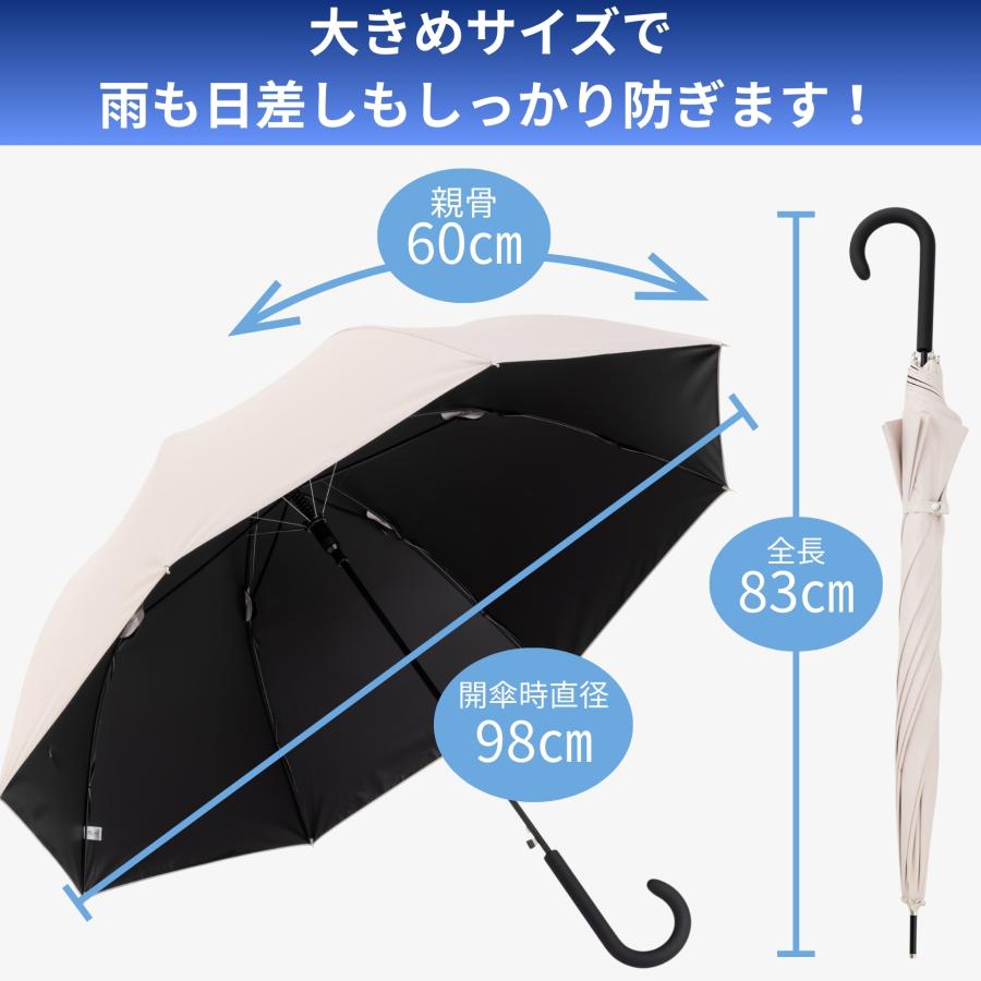 Lieben（リーベン） 日傘 UV遮熱遮光ジャンプ傘 60cm×8本骨 無地
