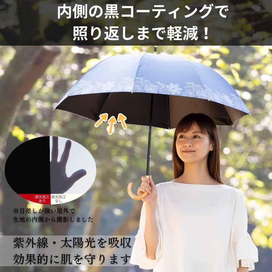 日傘 ショート傘 50cm×8本骨 ＵＶ遮熱遮光コンパクト長傘 晴雨兼用 レディース 女性用 クールプラス ギフト LIEBEN-1701 | Lieben | 17
