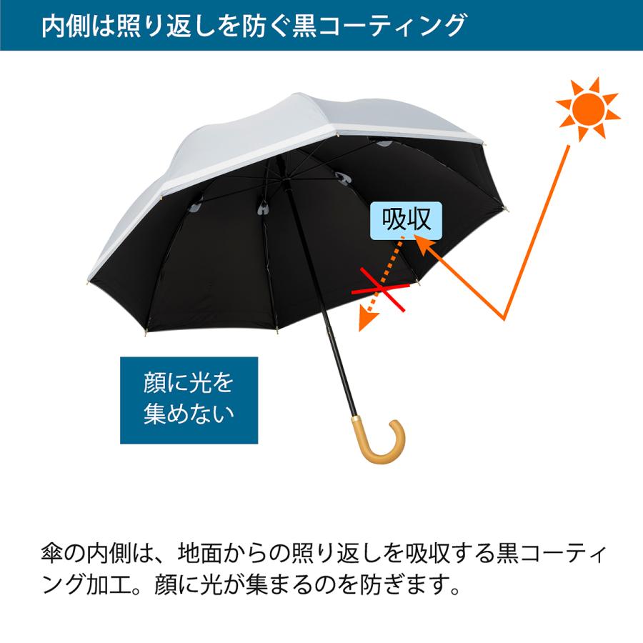 日傘 ショート傘 50cm×8本骨 ＵＶ遮熱遮光コンパクト長傘 リボン 晴雨兼用 レディース 女性用 クールプラス ギフト LIEBEN-1703｜lieben2000｜10