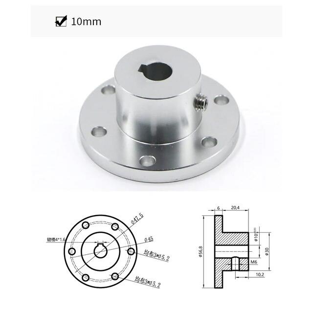 Mecanumオムニ全方向ホイール用の強力なフランジ接続,5 6 8 10 12 14 15 16 18 mm｜liefern｜13