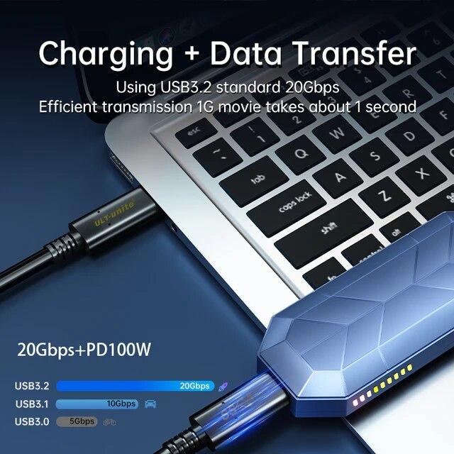 USB 3.2 Gen 2 Type C to C ケーブル 20Gbps Type-C コード 4K UHD PD100W 急速充電 データケーブル｜liefern｜04