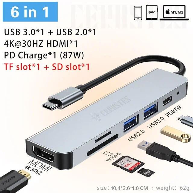 Castes-USB Type-Cハブ,USB 3.0コネクタ,HDMI互換アダプター,macbook pro air,PC｜liefern｜10