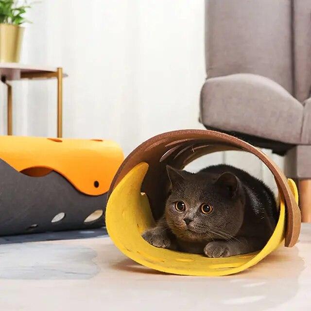 猫用トンネルベッド折りたたみ可能ペット用トンネルチューブベッド穴付きダイイ猫用プレイマット猫用アクティビティラグおもちゃインタラクティブ｜liefern｜03