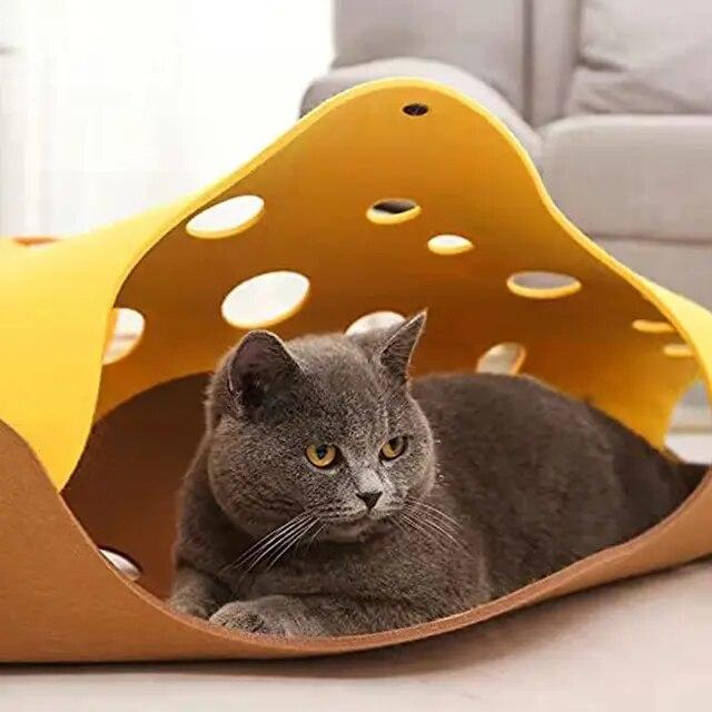 猫用トンネルベッド折りたたみ可能ペット用トンネルチューブベッド穴付きダイイ猫用プレイマット猫用アクティビティラグおもちゃインタラクティブ｜liefern｜05