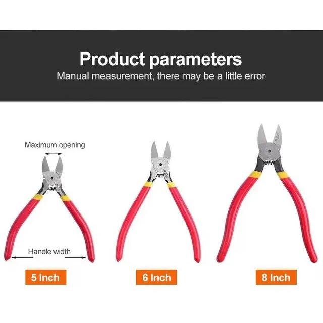 5/6/8インチ斜めペンチ多機能電気ワイヤーケーブルカッター切断サイドスニップフラッシュニッパー手工具｜liefern｜12