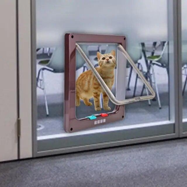 4ウェイロック可能な犬猫セキュリティフラップドア子猫子犬ペットプラスチックゲート｜liefern｜16