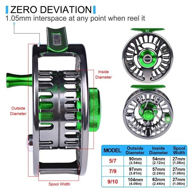 アルミ製フライフィッシングリール,cncマシン,3 1bb,5/7-7/9-9/10 wt,フライフィッシングホイール,左右のハンドル付き,新品｜liefern｜15