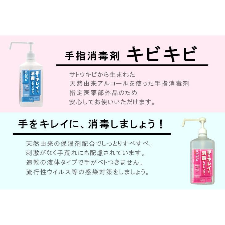 3本セット 1L 手指消毒剤キビキビ(専用ポンプ3個付き) お得パック 消毒用アルコール インフルエンザ コロナ ウイルス対策 指定医薬部外品