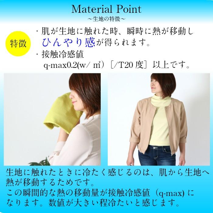 快適シャドーボーダー　短めハイネック　５分袖　レディース　日本製　春夏用　カットソー　綿100％　コットン　接触冷感　おしゃれ　コーデ　日よけ　uv |  | 04