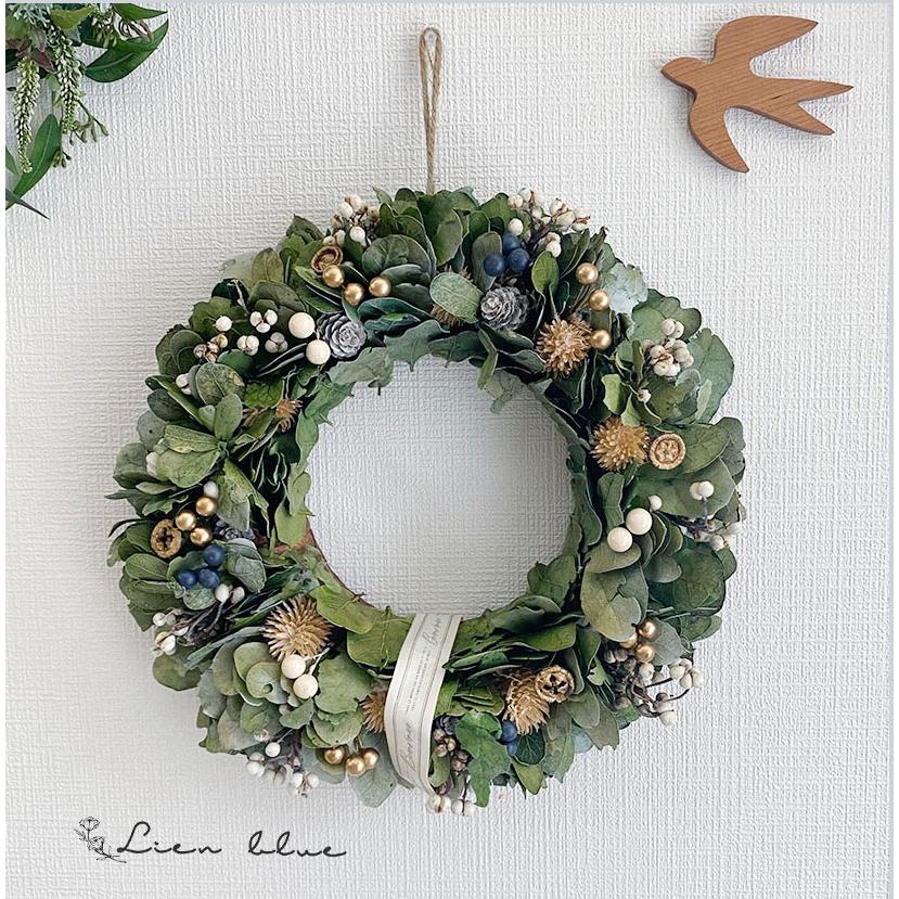 リース ドライフラワー ユーカリ 花 グリーン シック アンティーク 誕生日 新築祝い 開店祝い 母の日 プレゼント インテリア おしゃれ | 