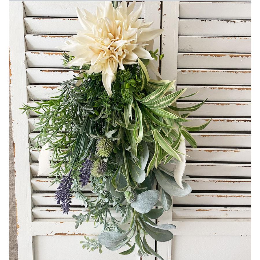 スワッグ ユーカリ ミント ローズマリー 花 オフホワイト グリーン 造花 アーティフィシャル 誕生日 新築祝い 開店祝い 母の日 プレゼント インテリア おしゃれ |  | 02