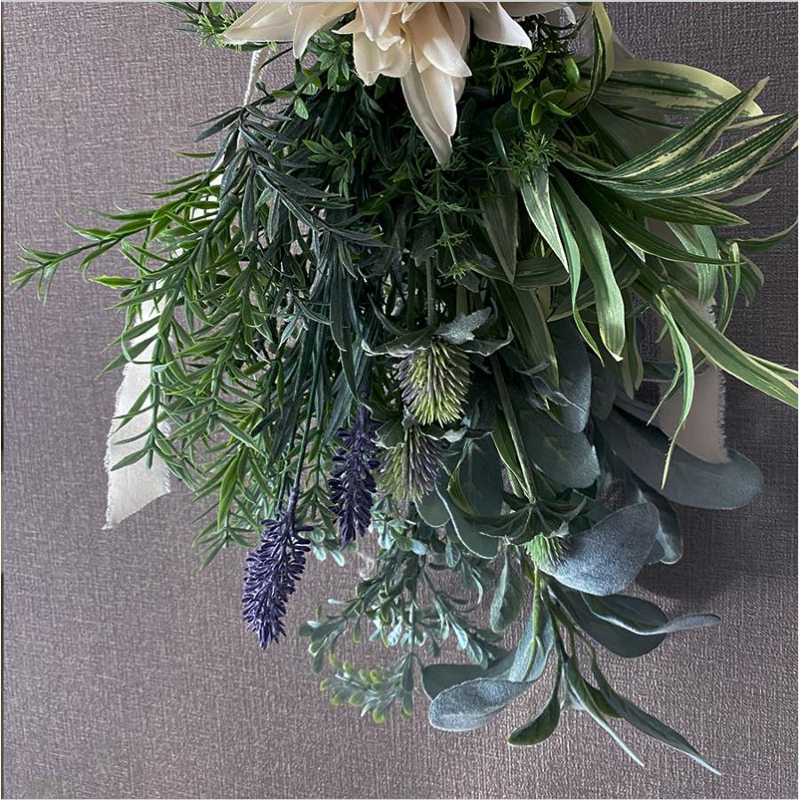 スワッグ ユーカリ ミント ローズマリー 花 オフホワイト グリーン 造花 アーティフィシャル 誕生日 新築祝い 開店祝い 母の日 プレゼント インテリア おしゃれ |  | 04