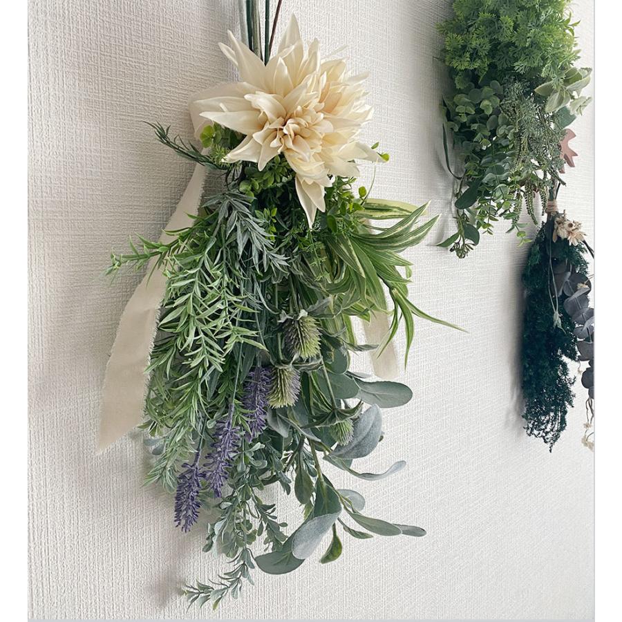 スワッグ ユーカリ ミント ローズマリー 花 オフホワイト グリーン 造花 アーティフィシャル 誕生日 新築祝い 開店祝い 母の日 プレゼント インテリア おしゃれ |  | 05
