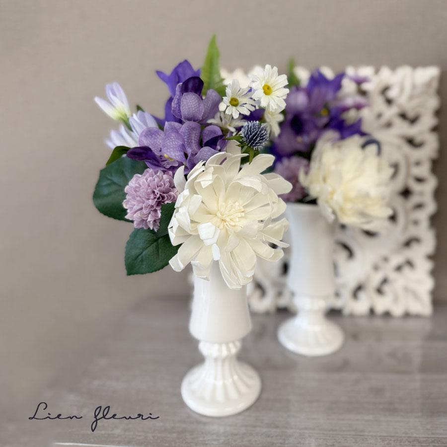 仏花 アーティフィシャルフラワー ソラフラワー 花瓶付き 仏壇用 造花 1束 お彼岸 初盆 供花 お供え お盆 菊花 ペットお供え お悔やみ |  | 04