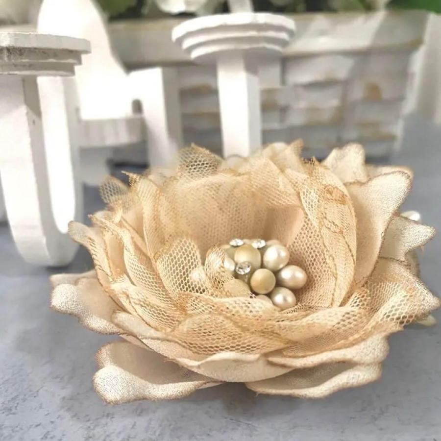 コサージュ ベージュ オーガンジー かわいい シンプル 卒業式 入学式 結婚式 アーティフィシャル 造花 卒業式 ウエディング |  | 01