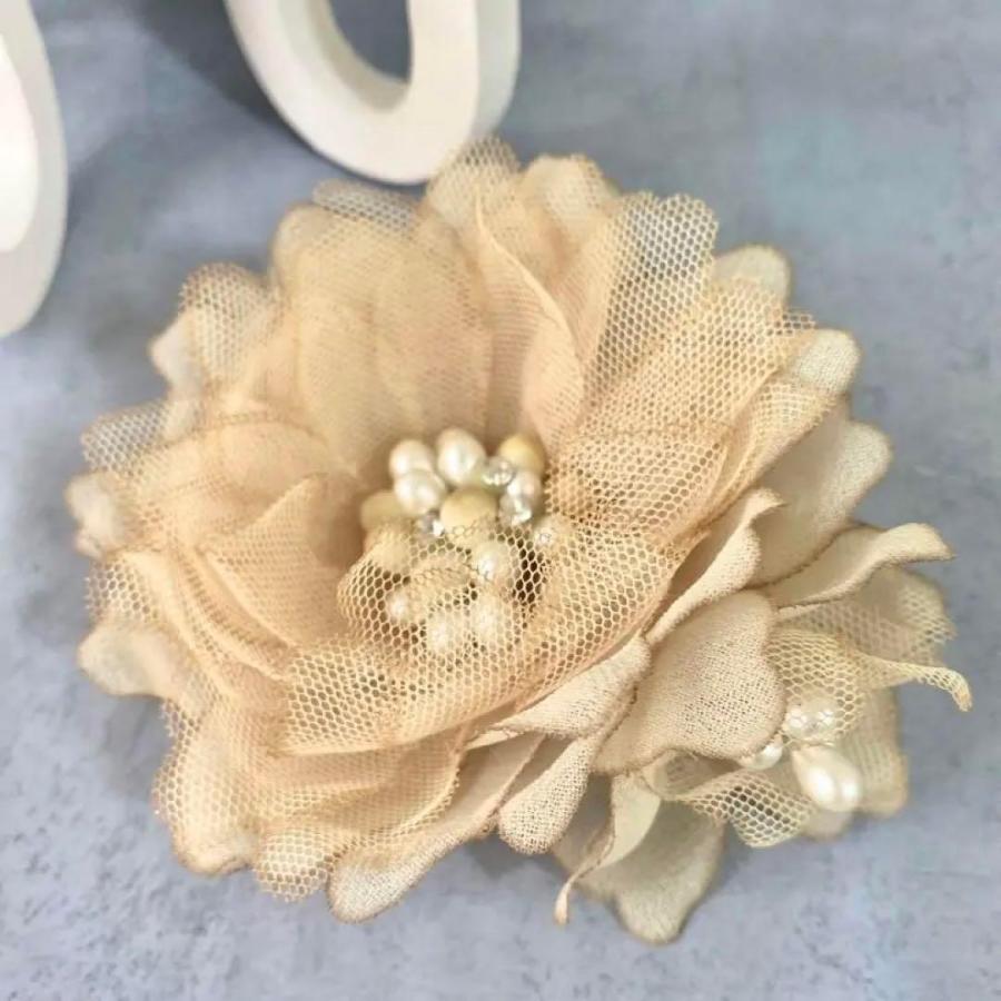 コサージュ ベージュ オーガンジー かわいい シンプル 卒業式 入学式 結婚式 アーティフィシャル 造花 卒業式 ウエディング |  | 04