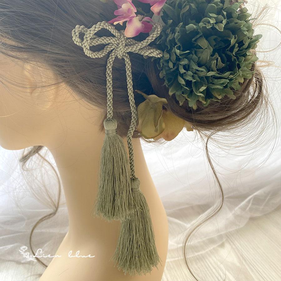 成人式 髪飾り 花 パープル ピンク グリーン 大きめ 個性的 アーティフィシャル 造花 卒業式 ウエディング 結婚 ヘッドドレス |  | 01
