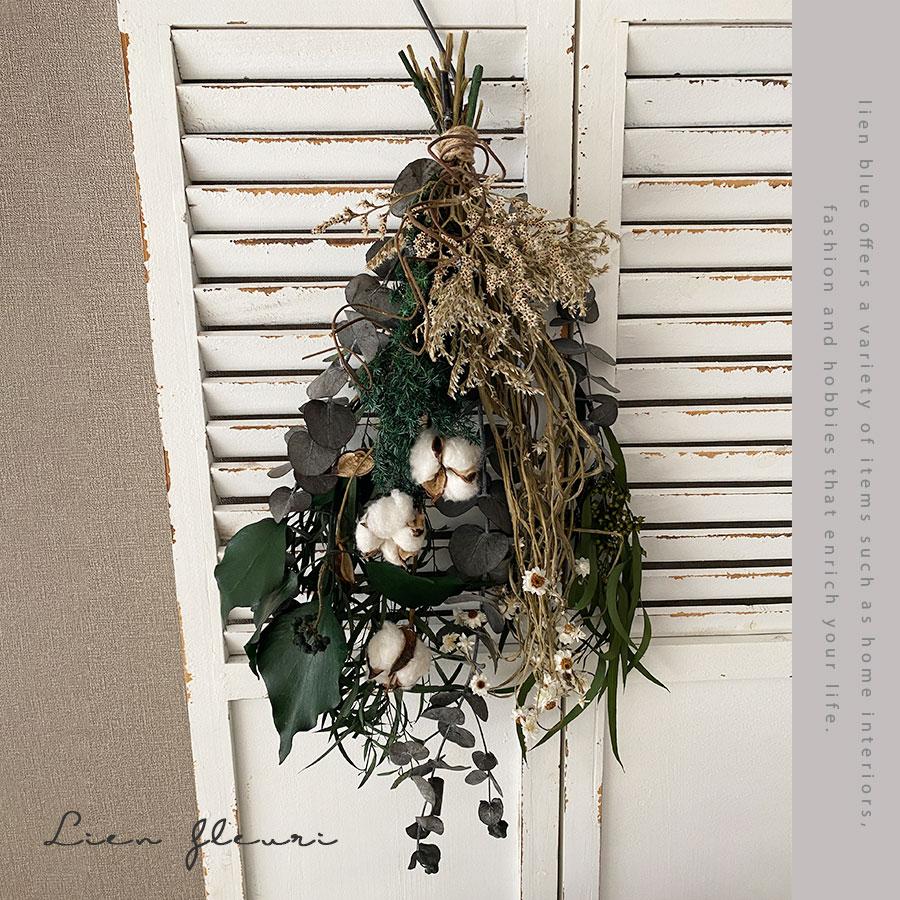 スワッグ ドライフラワー グリーン 小花 プリザーブドフラワー 木の実 インテリア 壁 ユーカリ お祝い 母の日 プレゼント |  | 01