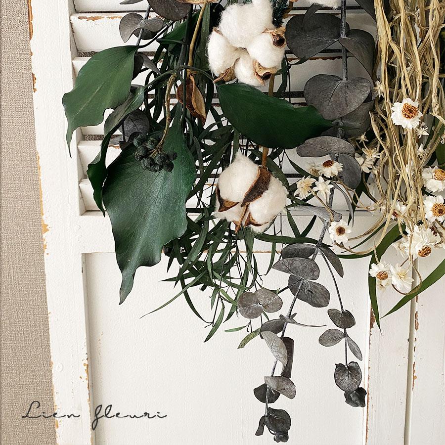 スワッグ ドライフラワー グリーン 小花 プリザーブドフラワー 木の実 インテリア 壁 ユーカリ お祝い 母の日 プレゼント |  | 02