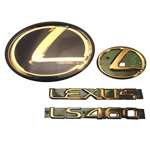 再入荷 レクサス エンブレム ｕｓｆ４０系 ｌｓ４６０ 後期 ドレスアップ用品 ゴールドエンブレム フロント リア４点 プリクラッシュシステム なし車用 ｌｓ４６０ 後期 リアンリアン 人気が高い