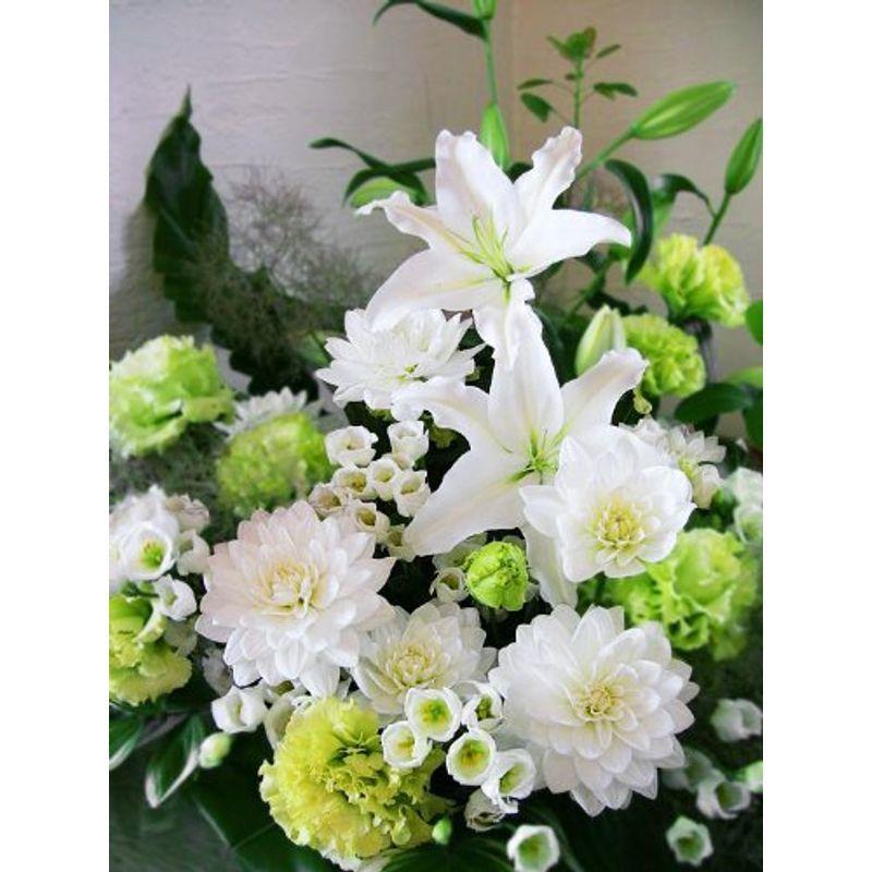 新しいブランド 七回忌 三回忌 一周忌 四十九日 お悔やみ 法事花 パリスタイルの花屋ダリアとカサブランカのお供え花アレンジ 生花 Nearexpirydeals Com