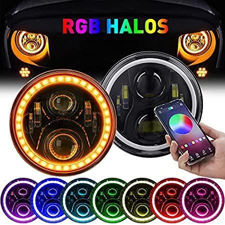 Rgb Ledヘッドライト ジープ ラングラー Tj Lj Jk Jku 7インチ 回転ローバー ヘイロー スポーツライト 色が変わるエンジェルアイヘ好評販売中 3gbzzcohip 自動車 Tdsc Sn