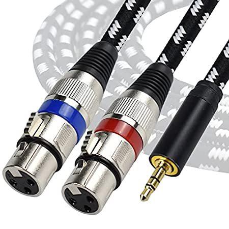 Mugteeve Dual XLR Female to 3.5mm 1/8 Stereo Mic Cable, 2 XLR Y Splitter Co好評販売中