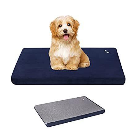Cool&Warm Removable Machine Washable Cover Firm Support Pet Mat for Dogs 25-110lbs Stylish Pet Mattress Bed with Water Absorbing & Waterproof Linings KROSER 24/30/36/42/48 Reversible Dog Bed 