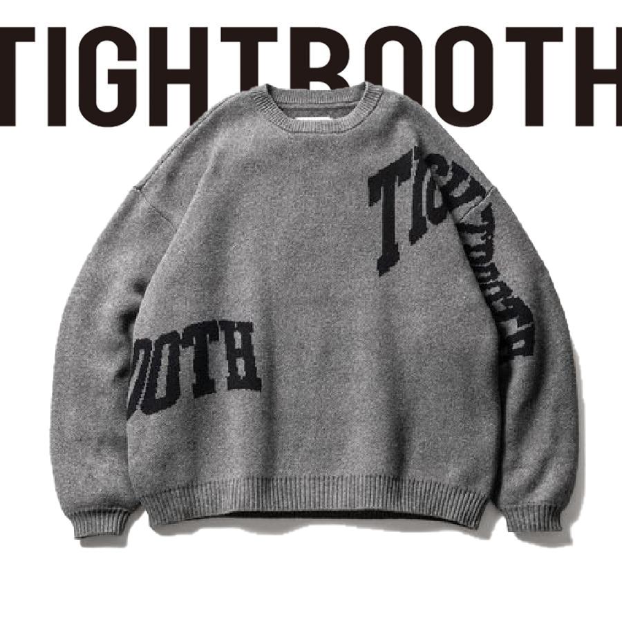 タイトブース TBPR TIGHTBOOTH Acid Logo Knit Sweater (Charcoal) スケート