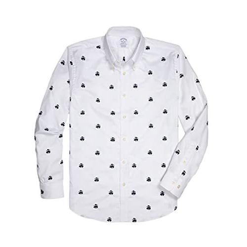 高級ブランド Brooksbrothers ブルックスブラザーズ Brooks Brothers ブルックス ブラザーズ コットン ストレッチオックスフォード Gfエンブロイダリー イージーケア シャツ カジュアルシャツ Headshotsbar Com