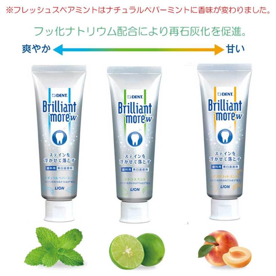 ライオン デント ブリリアントモア ダブル 90g 6本 歯科 香味追加 シトラスミント ホワイトニング 歯科専売 ステイン 除去 フッ素 配合  歯磨き粉 :dento-brilliant90-6set:エルアイビー LIBヤフー店 - 通販 - Yahoo!ショッピング