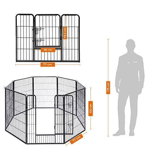 【数量限定アウトレット品】 FEANDREA ペットサークル 中大型犬用 犬ケージ 全成長期使用可 室内外兼用 カタチ変更可 ペットフェンス パネル8枚 折り畳み式 組立簡単 PPK81H 高さ100cm 【2238123948】(11998円)