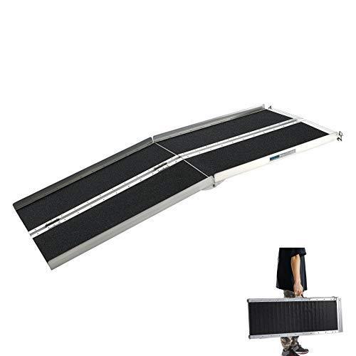 アルミスロープ 152CM， gardhom 車椅子用 台車用 介護用スロープ 荷重272KG 玄関 段差解消 折り畳み 滑り止め スロープ5FT アルミスロープ 152CM， gardhom 車椅子用 台車用 介護用スロープ 荷重272KG 玄関 段差解消 折り畳み 滑り止め スロープ5FT