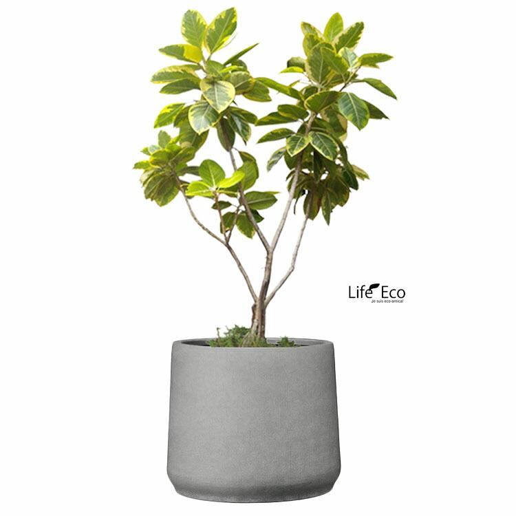 植木鉢 軽量大型 ポリストーンライト製 オプティマス ベース セメント（ライトグレー）/ φ55cm×H46cm（18号）の画像