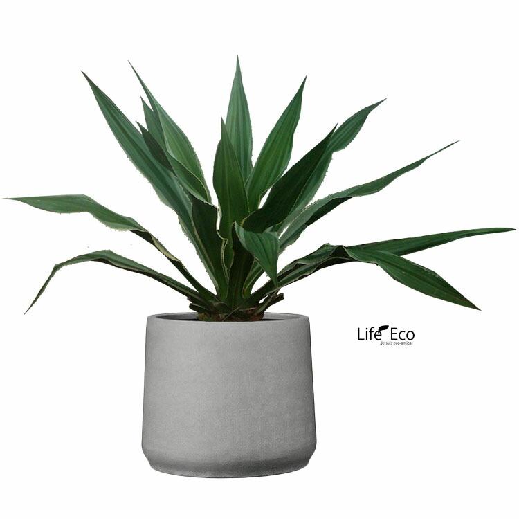 植木鉢 軽量大型 ポリストーンライト製 オプティマス ベース セメント（ライトグレー）/ φ55cm×H46cm（18号）の画像