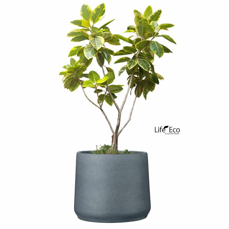 植木鉢 軽量大型 ポリストーンライト製 オプティマス ベース グレー（ダークグレー）/ φ55cm×H46cm（18号）_3