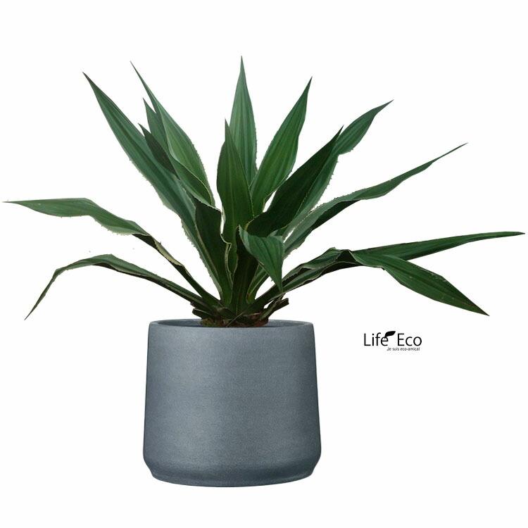 植木鉢 軽量大型 ポリストーンライト製 オプティマス ベース グレー（ダークグレー）/ φ55cm×H46cm（18号）_4