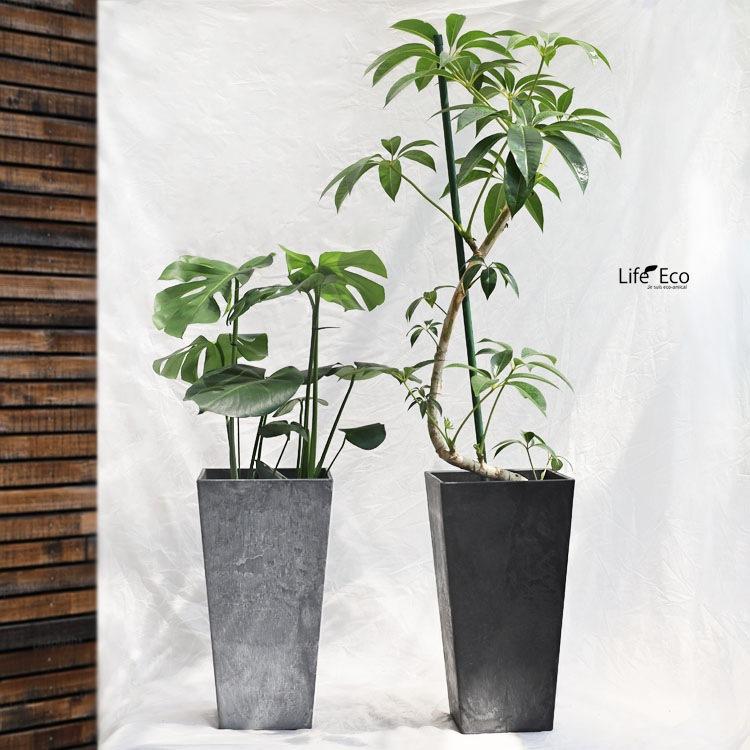【底面給水鉢／植木鉢】 ★アートストーン★新品未使用　 トールスクエアー 植木鉢 おしゃれ 底面給水型 アートストーン 40cm×H90cm トール