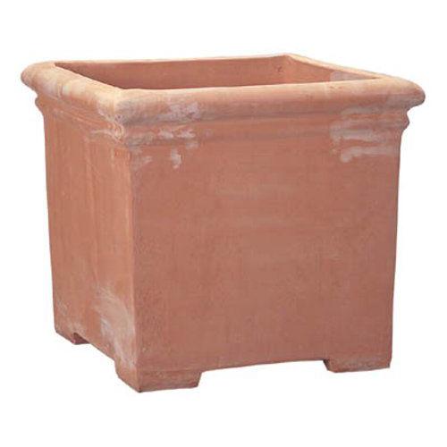 肌触りがいい 植木鉢 大型 イタリア製 テラコッタ鉢 タブポット 足付 45cm スクエアー 屋外用 最安値に挑戦 Orientalweavers Com