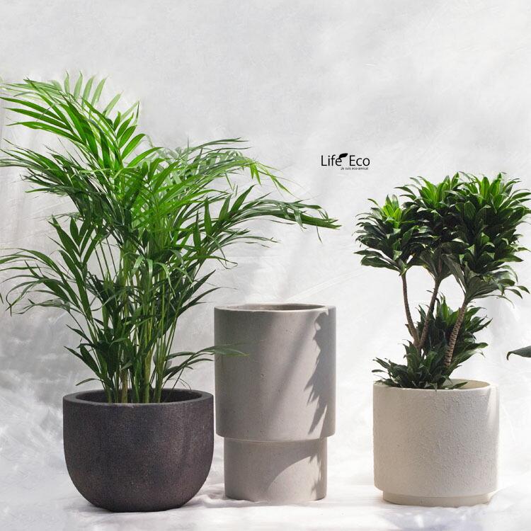 植木鉢 大型 デッカー ハイシリンダー ナチュラル（グレー・灰） φ32cm